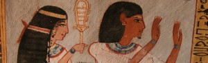 Painting of Egyptian couple. Ancient Egypt. María Rosa Valdesogo