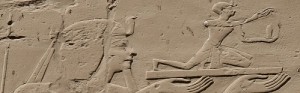 Seti I offering his image to Amun-Ra. Temple of Karnak. Ancient Egypt. María Rosa Valdesogo