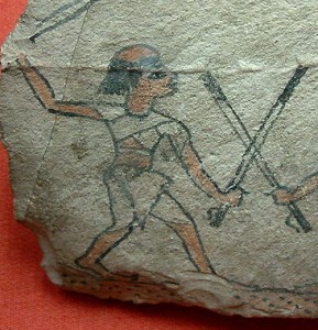 Ostraca from Louvre Museum with men with alopecia. Ancient Egypt