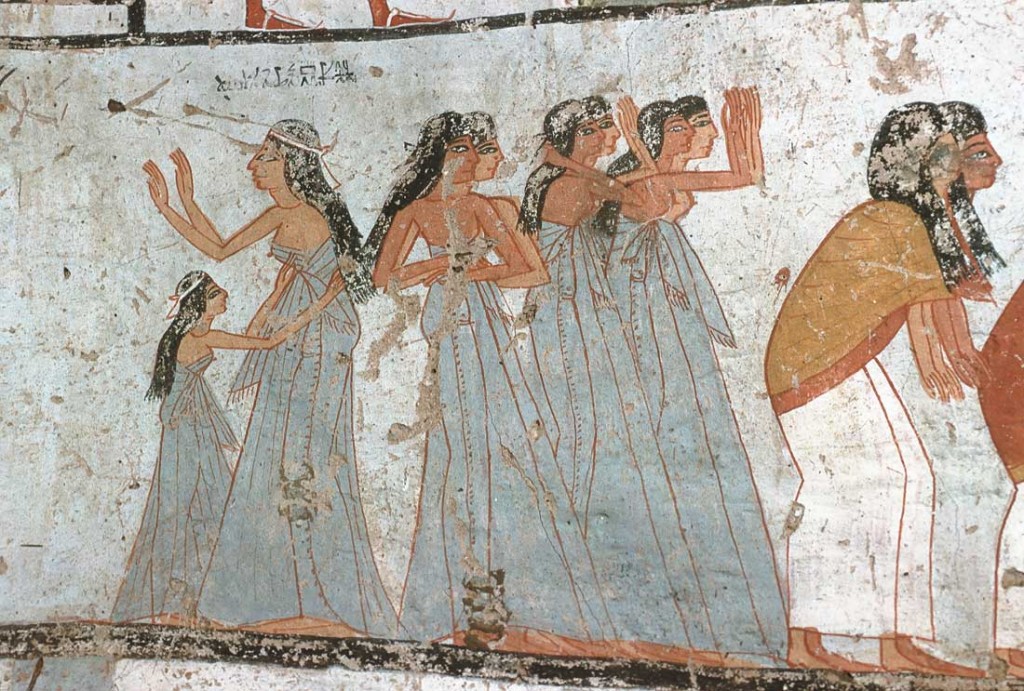 Common mourners from the tomb of Ameneminet. XIX Dynasty. Ancient Egypt. Photo www.osirisnet.net