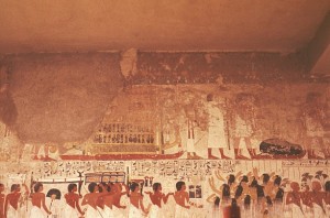 Funerary procession in the tomb of Ramose. XVIII Dynasty. Ancient Egypt. Photo www.bluftton.edu