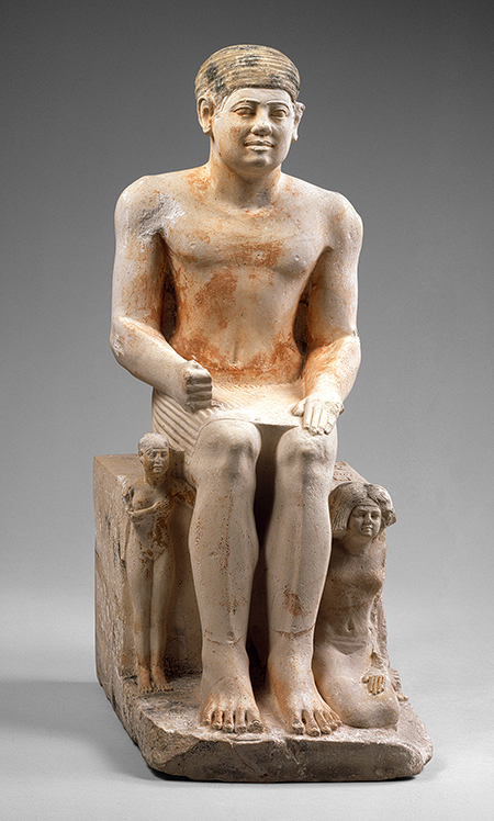 Statue of Nikare with his family. Ancient Egypt. Metropoitan Museum of Art of New York.
