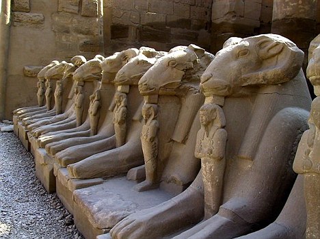 The Avenue of the Sphinxes in Karnak. Ancient Egypt. www.dailymail.co.uk