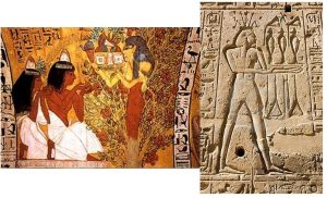 Tree goddess and Hapy. Two different ways of depicting the same concept in Ancient Egypt