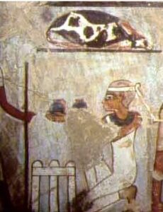 Detailof the offering make-up in the tomb of Sennefer. Gourna. XVIII Dynasty. Photo: http://www.osirisnet.net